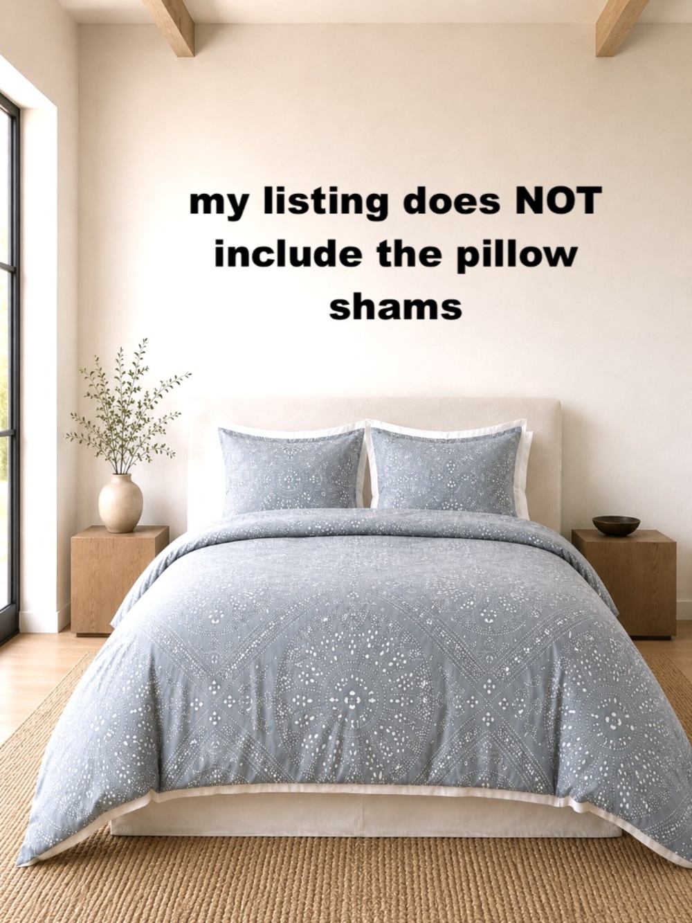 Ralph Lauren Luke Medallion Duvet Cover Queen Gray White 100% Cotton Buttons